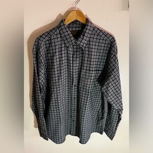 St John’s Bay Shirt ST. JOHN'S BAY mens dress shirt BLACK GREY Large Cotton